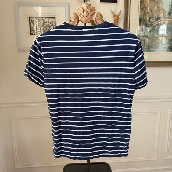 Polo Ralph Lauren Light Dark Blue Stripe Tshirt M - Picture 4 of 6